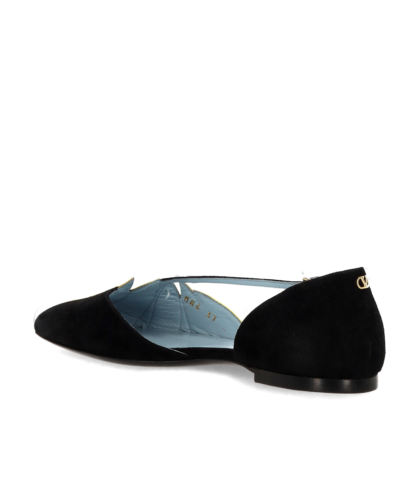 Valentino Pointed Toe Ballet Shoes In Black