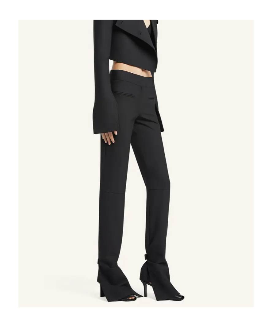 Courrèges Ankle Band Bootcut Trousers In Black