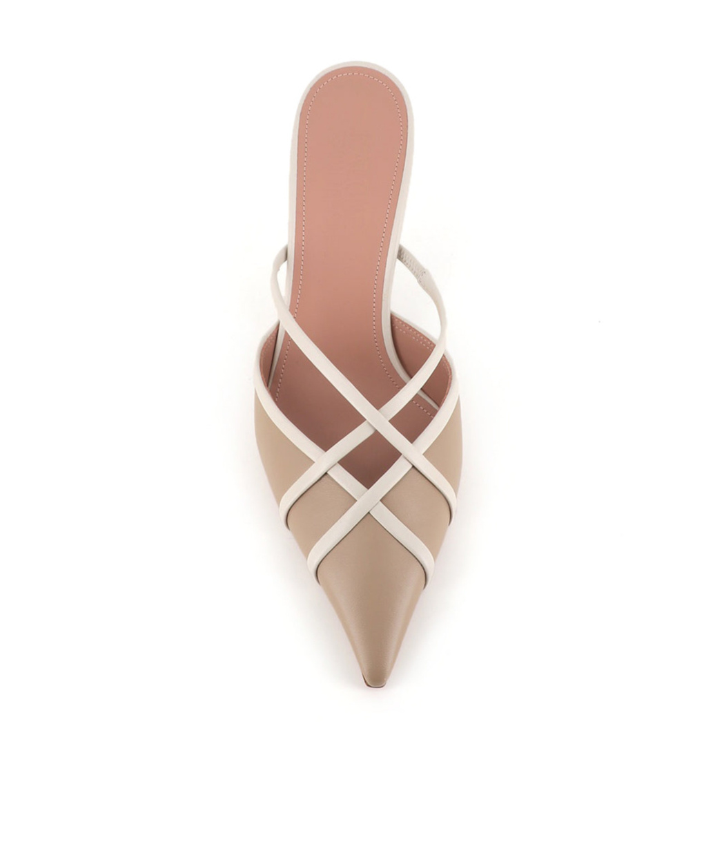 Malone Souliers Vera 70 Two-tone Leather Mules In Nude