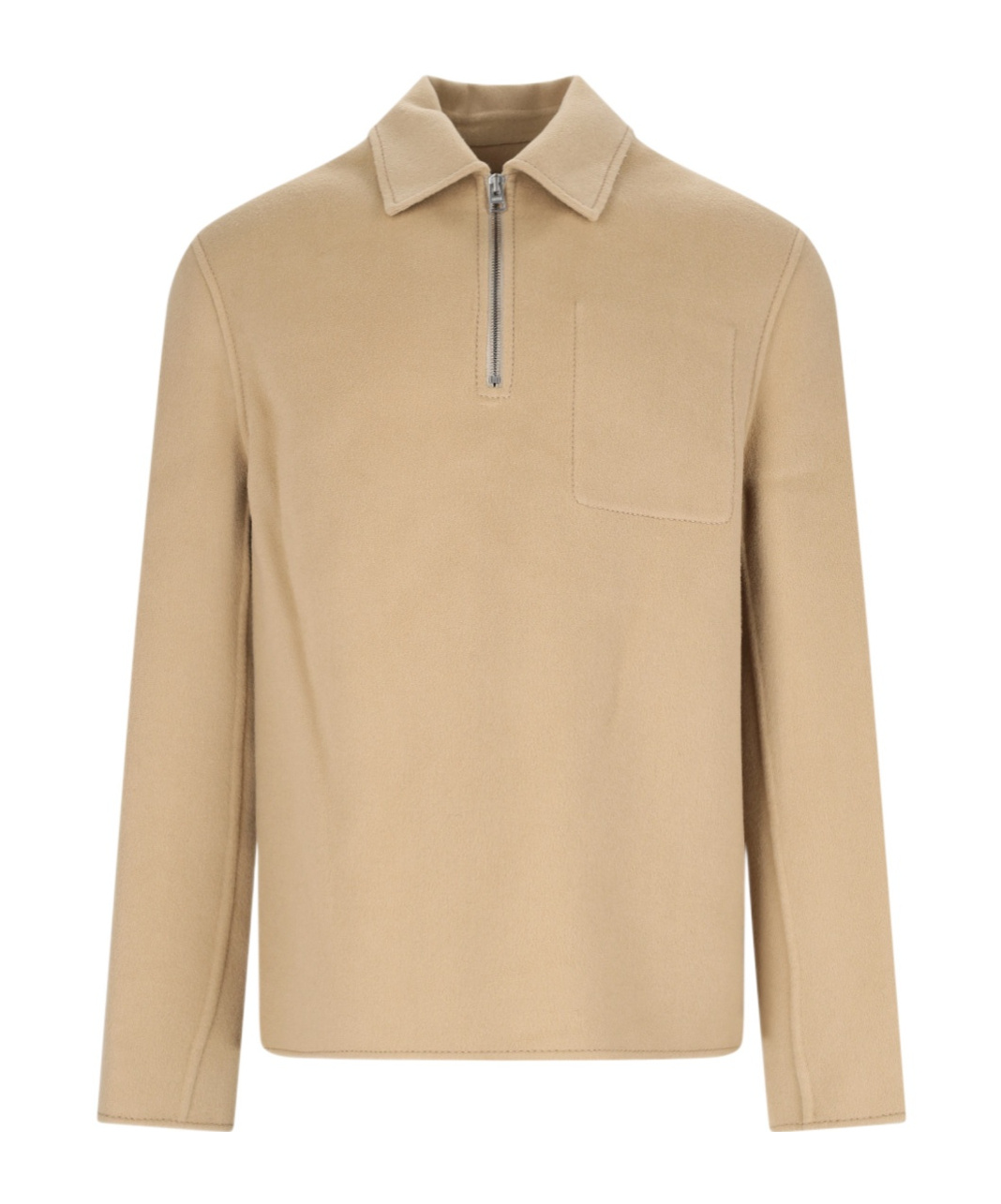 Ami Alexandre Mattiussi Half-zip Long-sleeved Casual Jacket In Nude