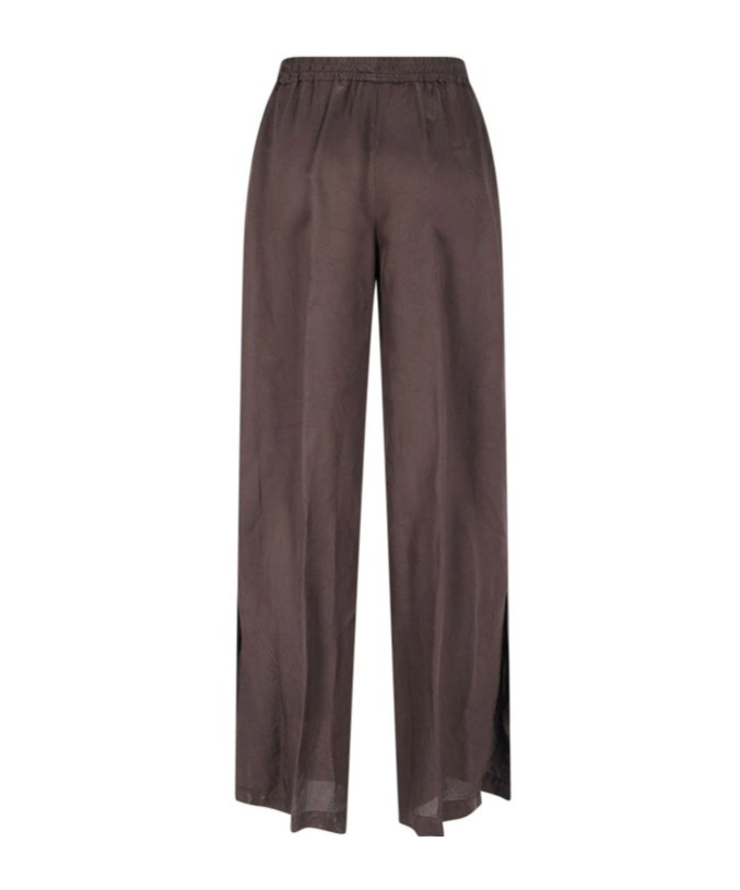Aspesi Straight Leg Trousers Elastic Waistband In Brown