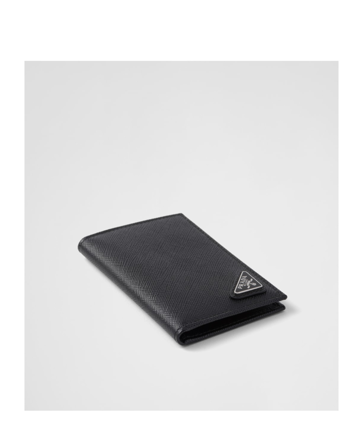 Prada Saffiano Leather Card Holder In Black