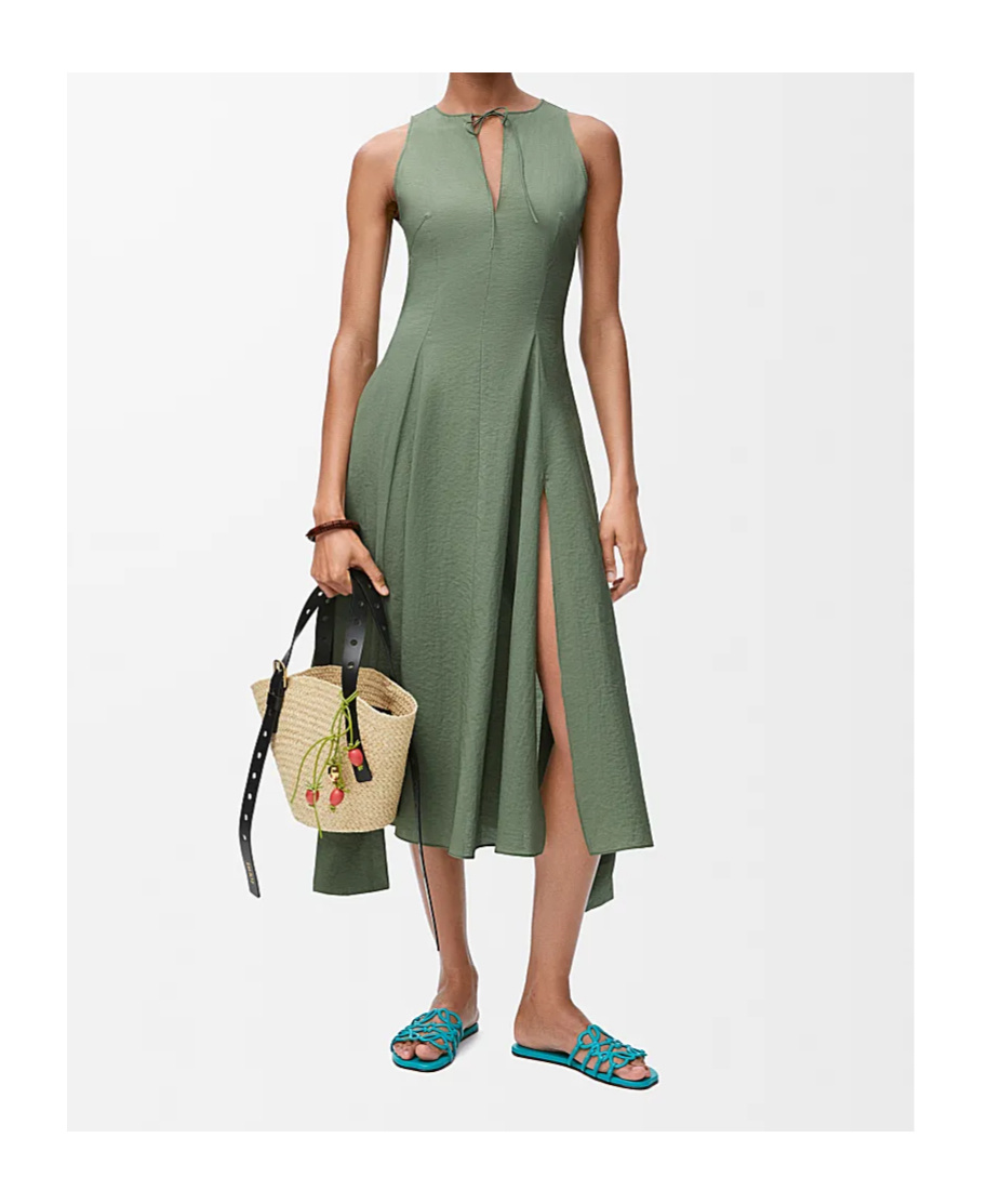 Loewe Draped Tie-waist Midi Dress