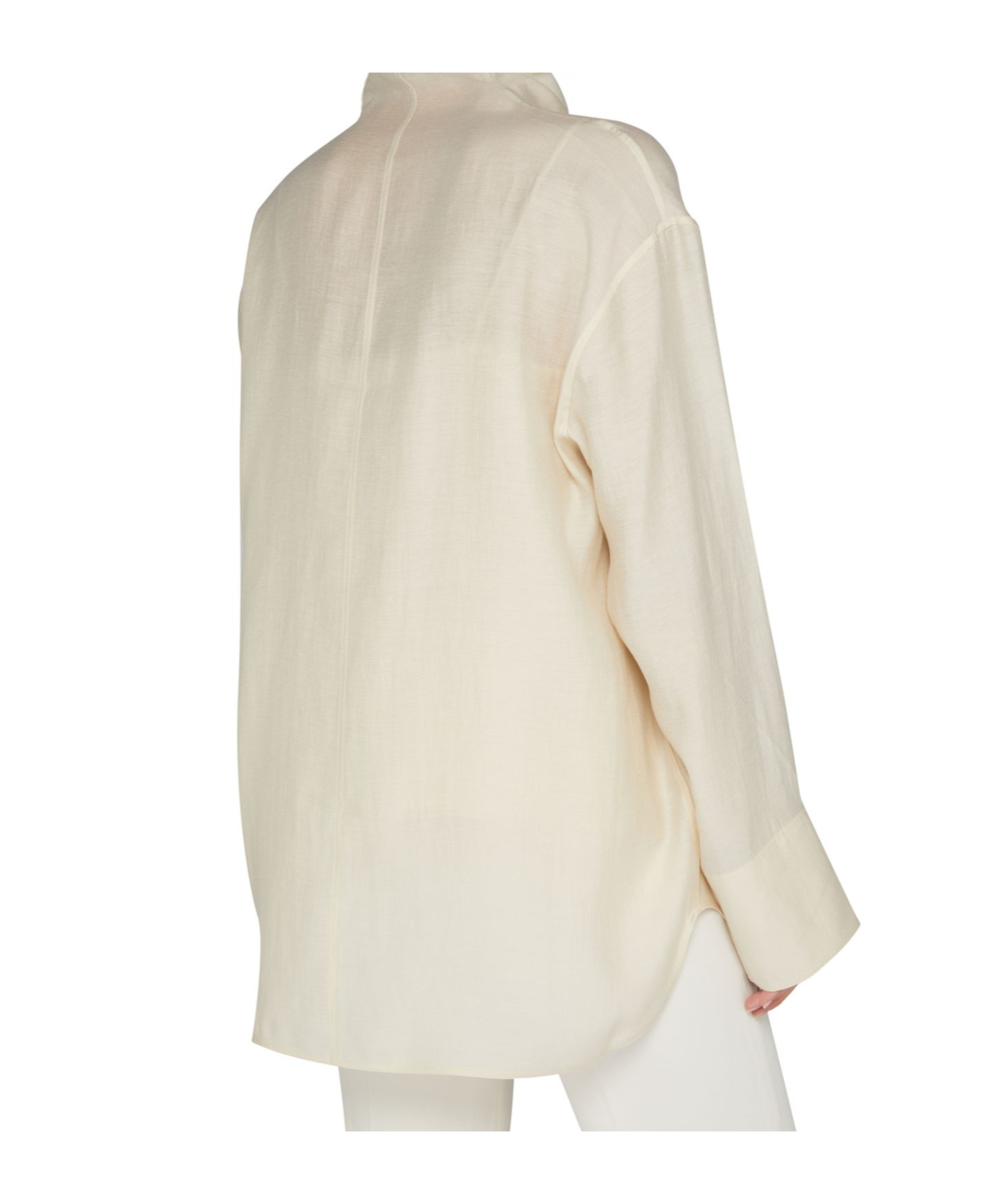 Totême Toteme Women Funnel-neck Organza Blouse In Nude