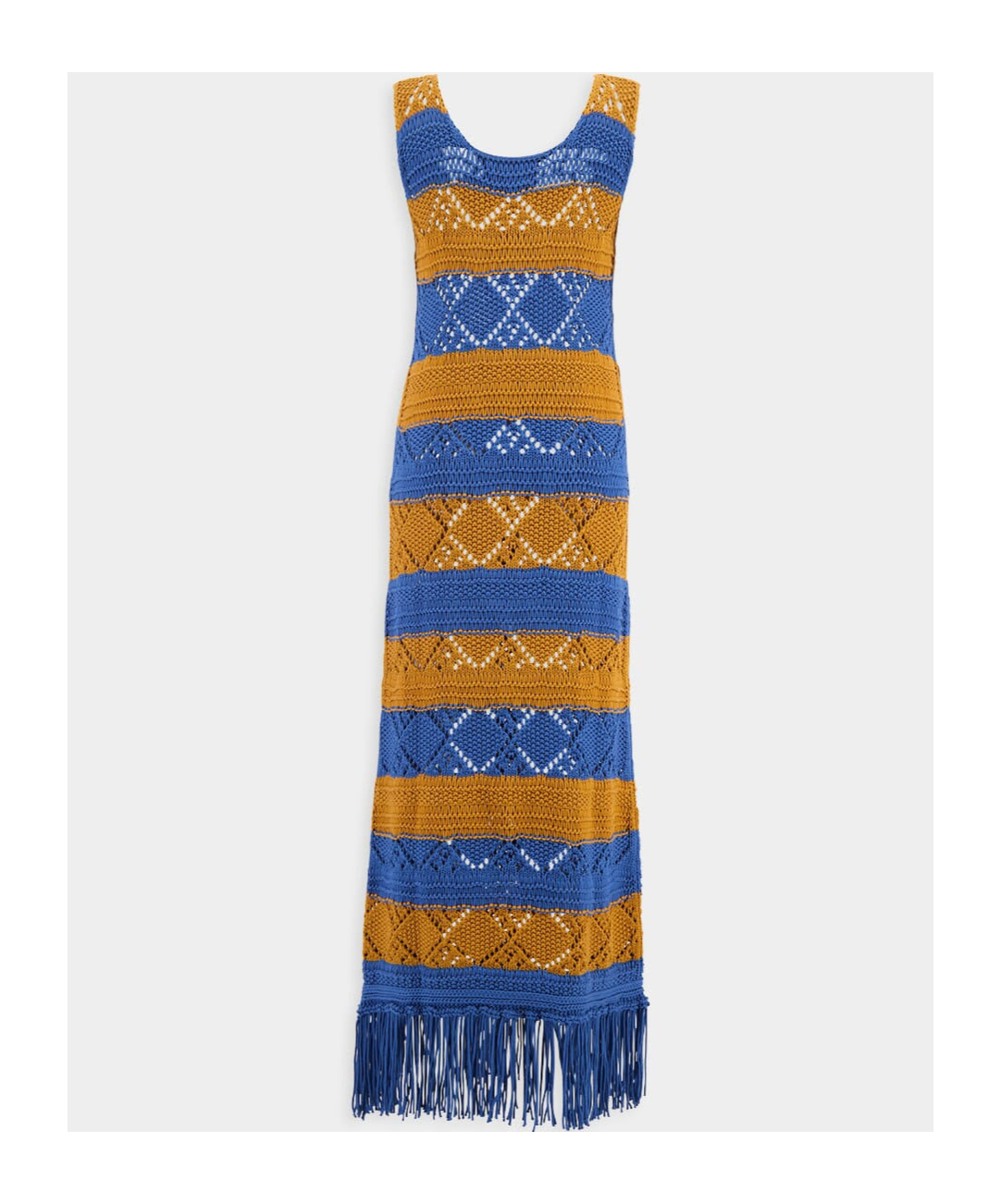 La Doublej Striped Knitted Dress In Blue