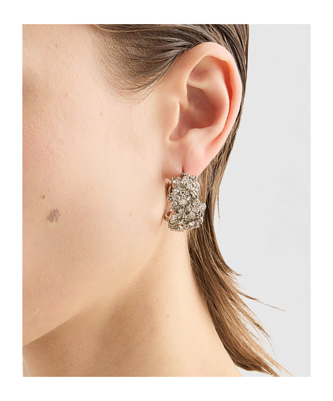 Jil Sander Zircon-embellished Hoop Earrings In Multi