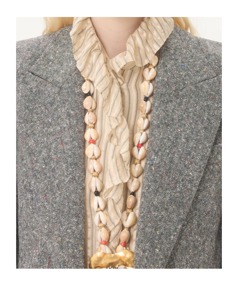 Valentino Double-breasted Natte Buttoned Blazer In Gray