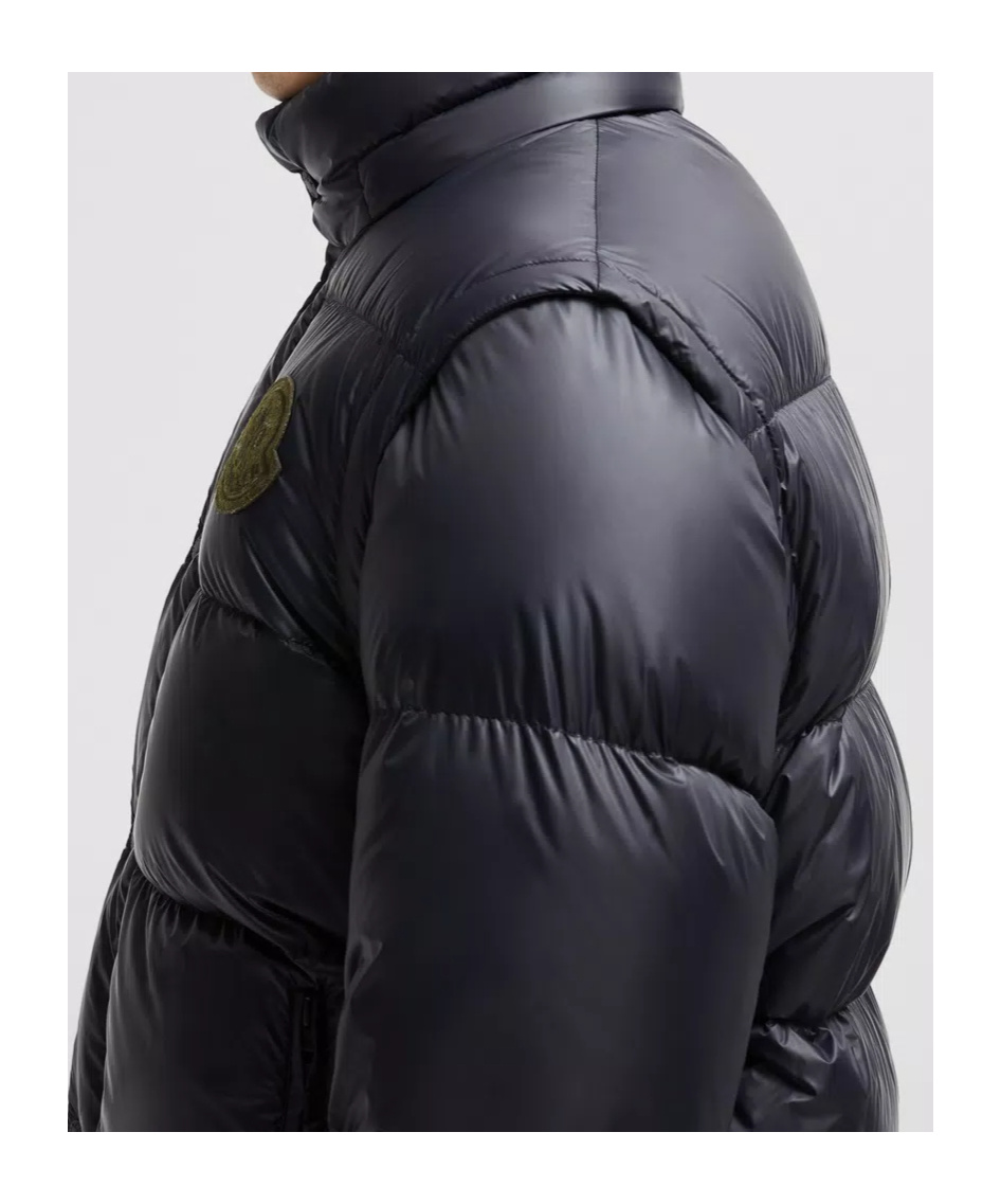 Moncler Cyclone 2-in-1 Short Down Jacket Blue In Black