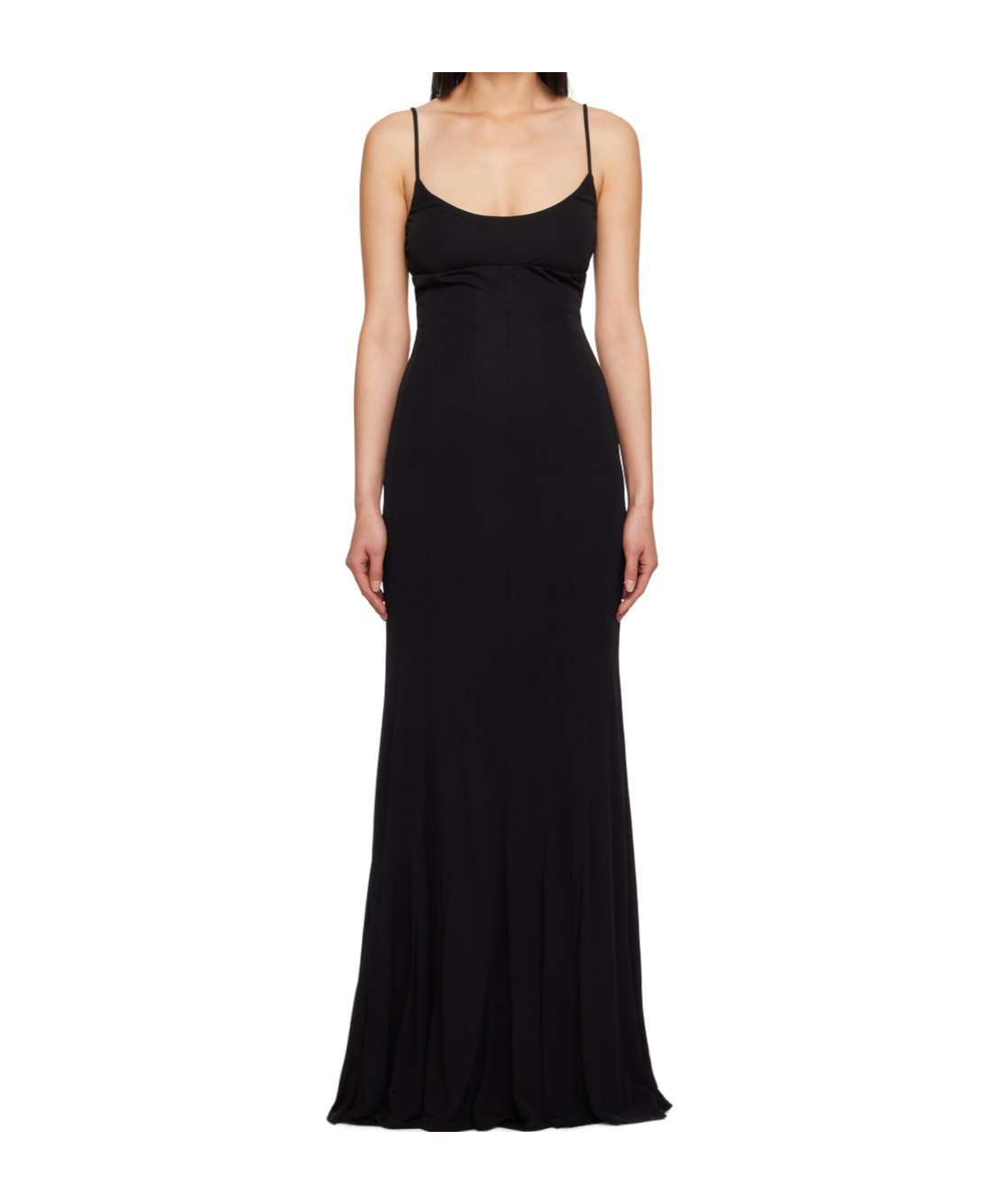 Staud Thin Shoulder Strap Dress In Black