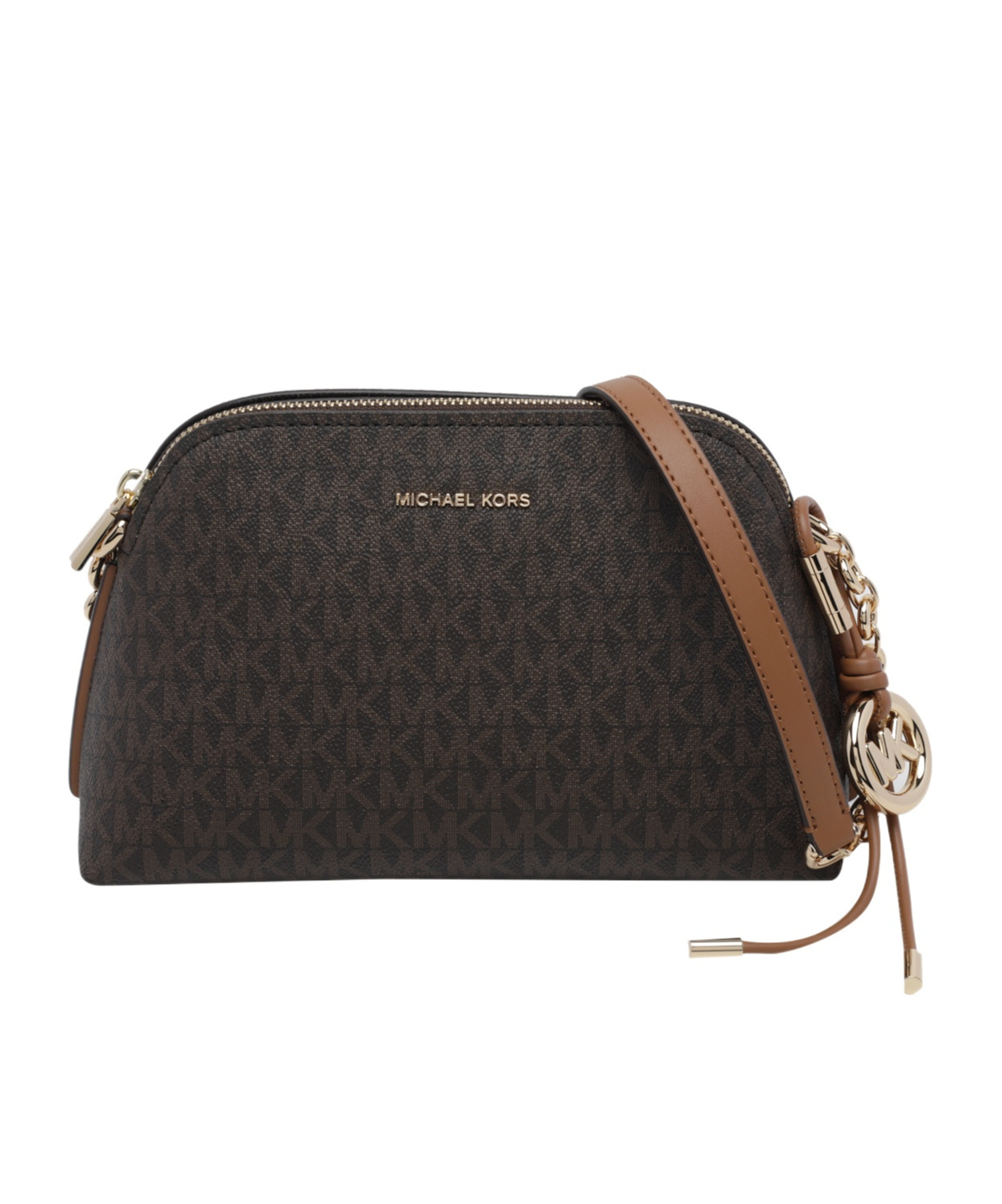 Michael Michael Kors Zippered Shoulder Bag In Brown