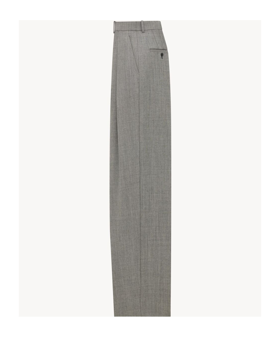 Saint Laurent Wide-leg Pants In Wool Twill In Gray