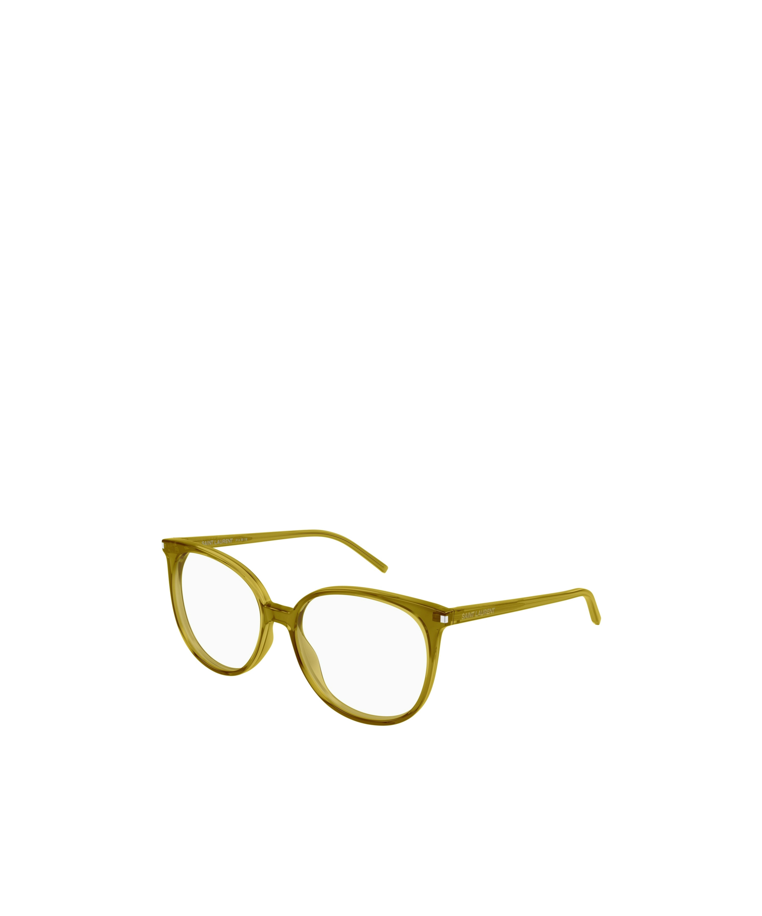 Saint Laurent Round Frame Flat Mirror In Brown