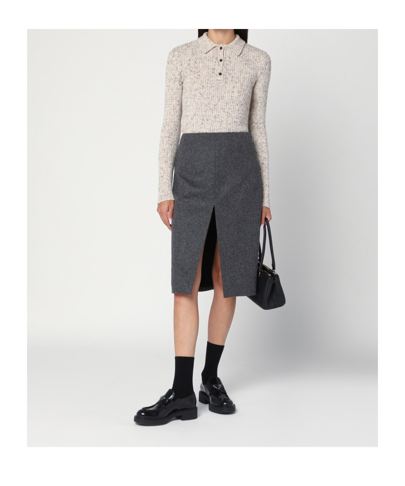 Prada Long Sleeve Sweater In Neutral