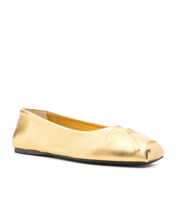 Marni Bow-detail Ballet Flats In Nude