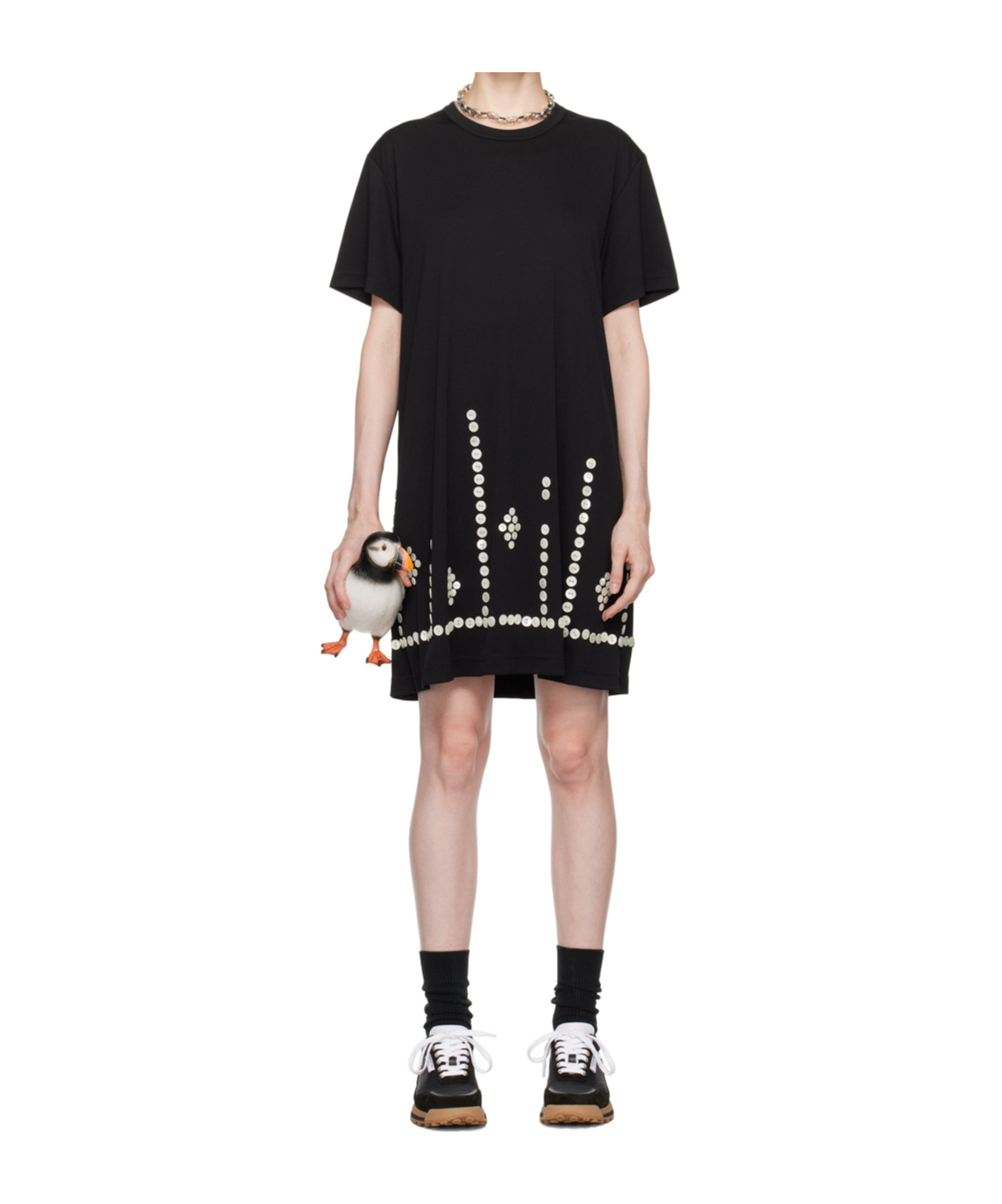 COMME DES GARÇONS ROUND-COLLAR SHORT-SLEEVE DRESS 