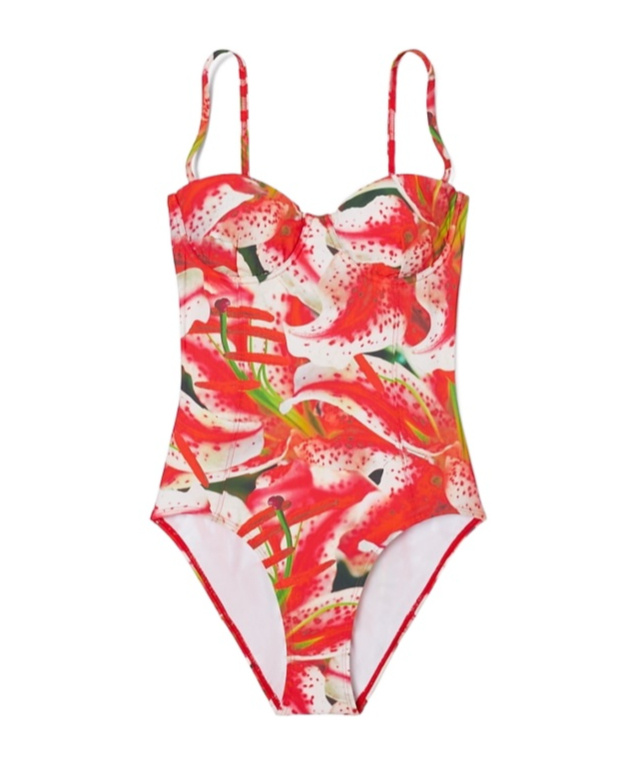 Tory Burch Floral Print One Piece Swimsuit