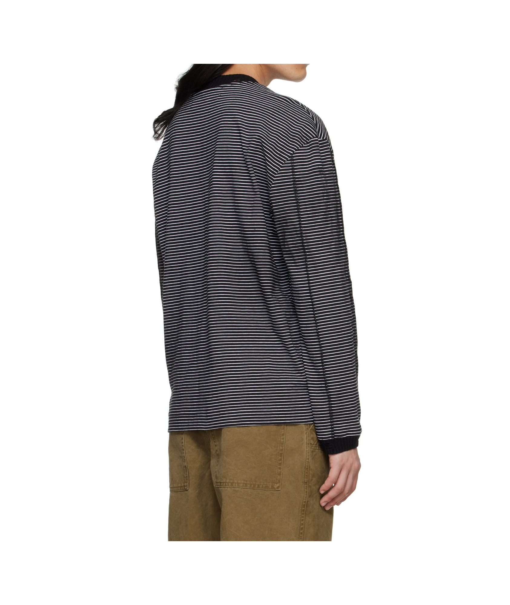 Andersson Bell Black & White Kurt Stripe T-shirt In Black/white
