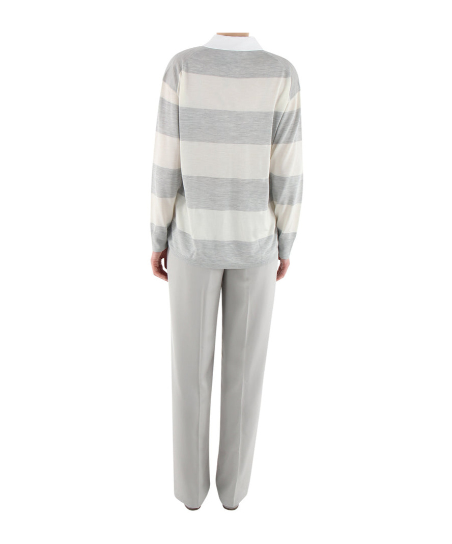 Theory Striped Polo In White