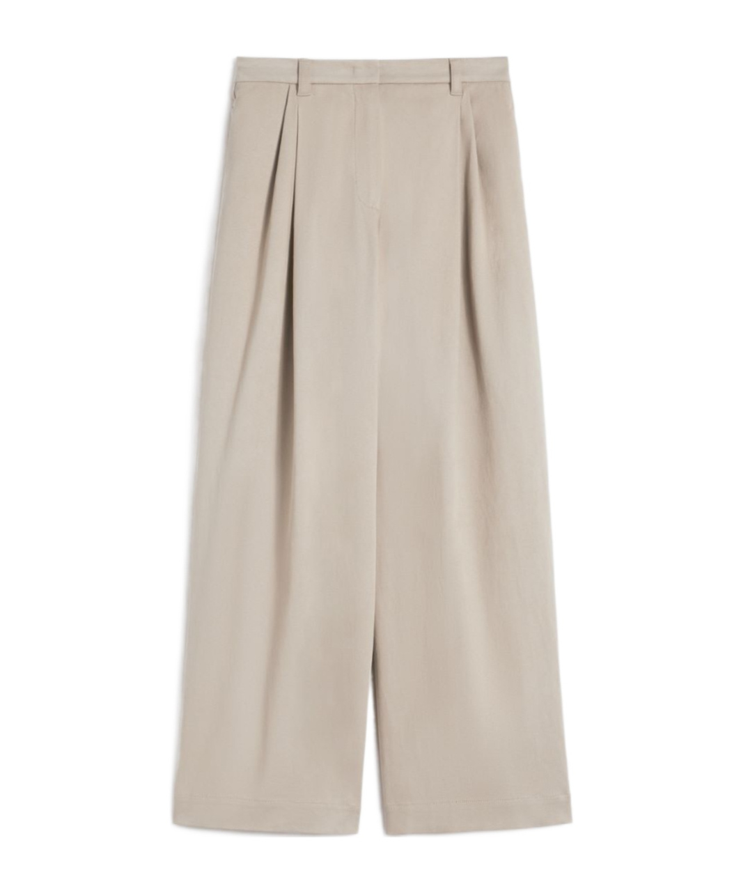 Max Mara Stretch Drill Wide-leg Trousers In Neutral