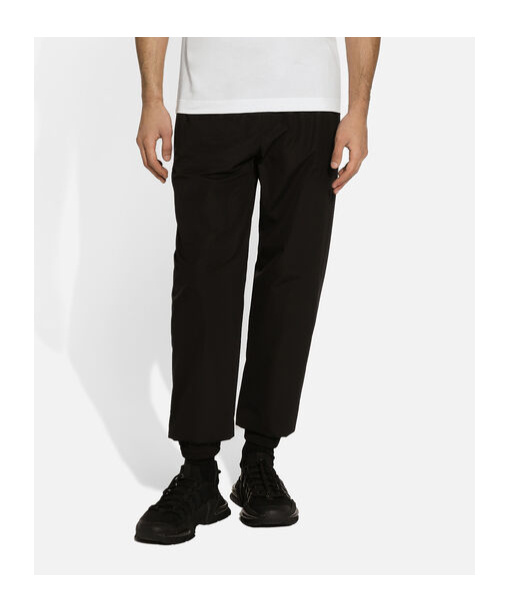 Dolce & Gabbana Drawstring-waist Cotton Track Pants In Black