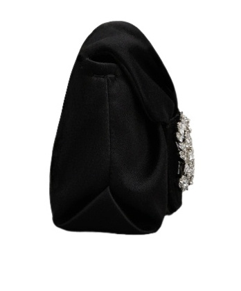 Roger Vivier Embellished Foldover Top Crossbody Bag In Black