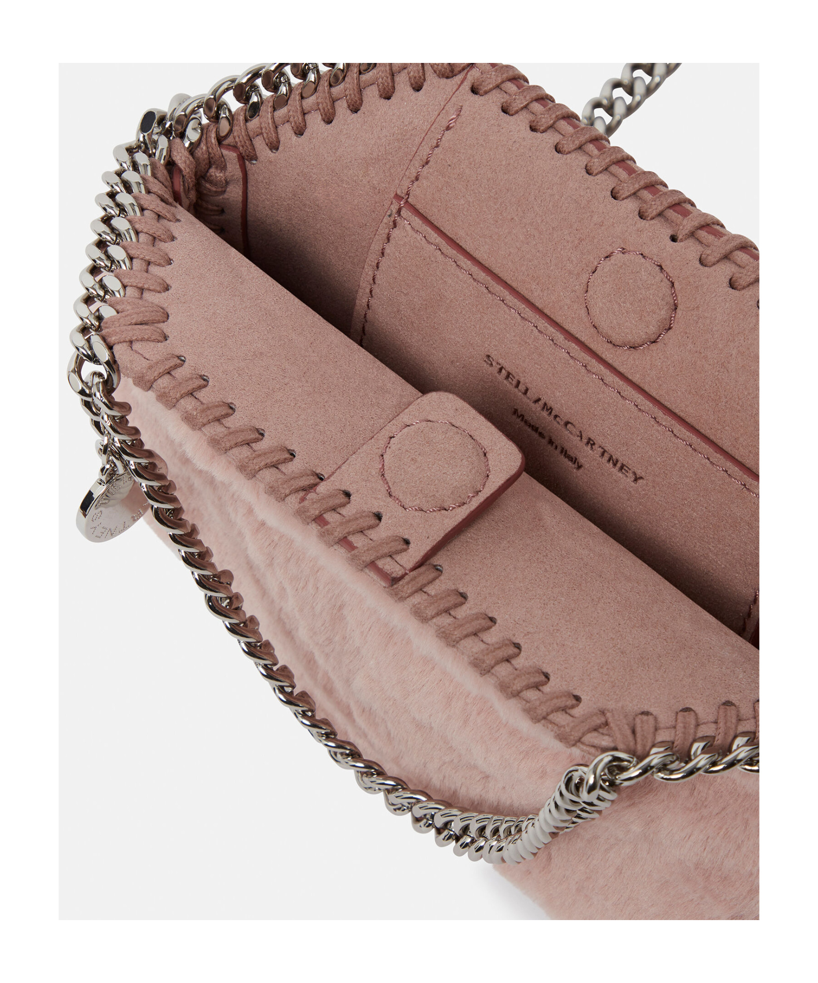 Stella Mccartney Falabella Tiny Teddy Tote Bag In Gray Pink