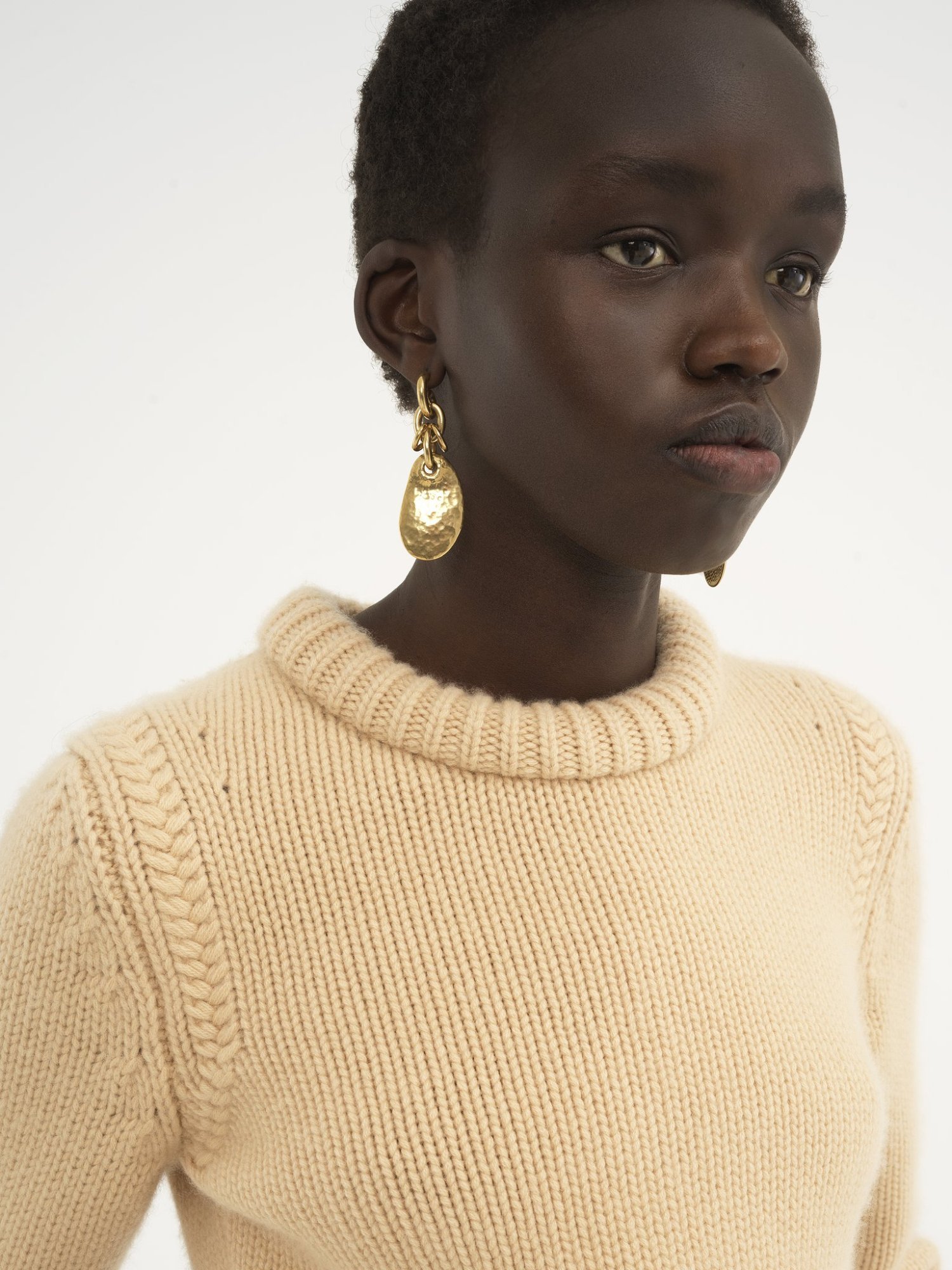 Chloé Beige Cotton And Cashmere Sweater In Nude