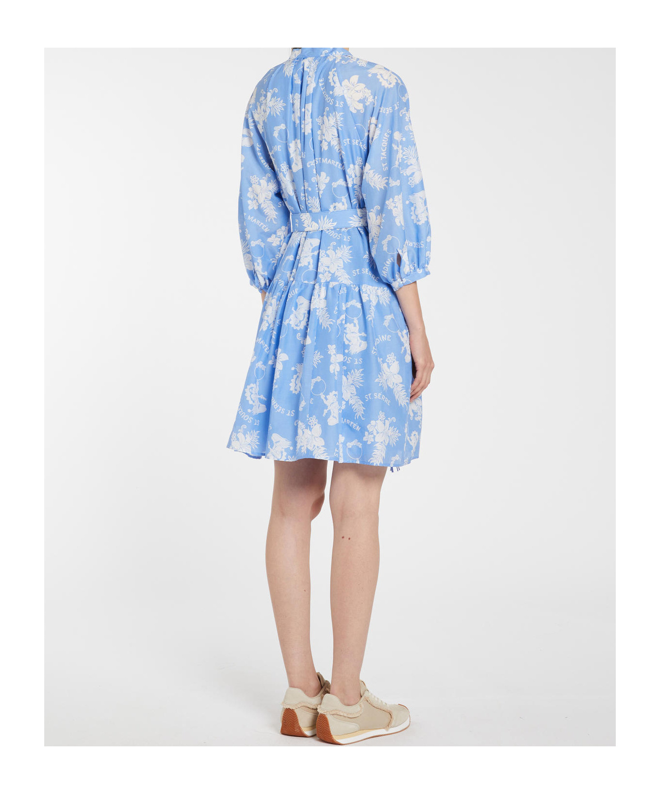 Shop Marella Muslin Dress In Blue