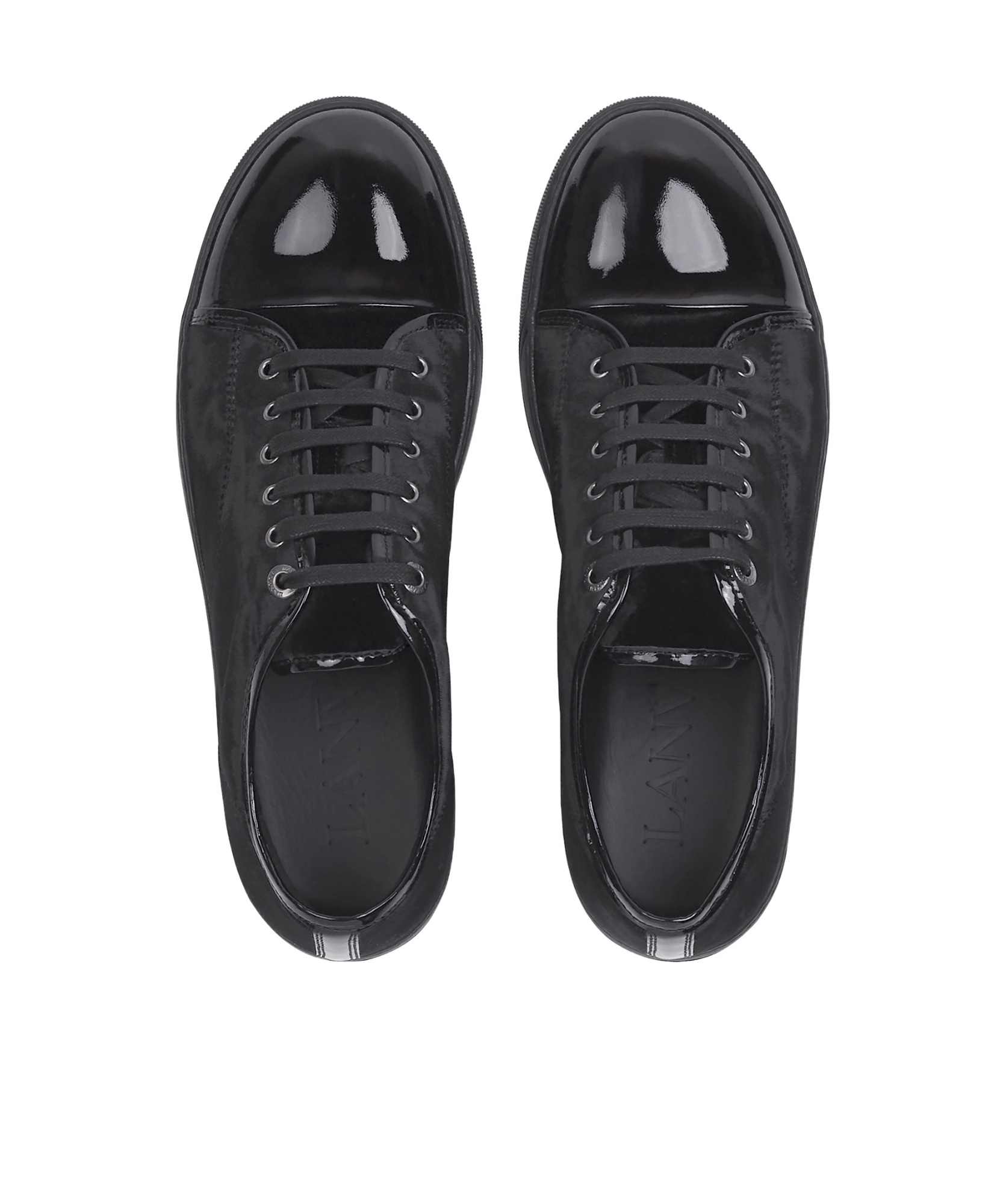 Lanvin Dbb1 Panelled Leather Low-top Sneakers In Black