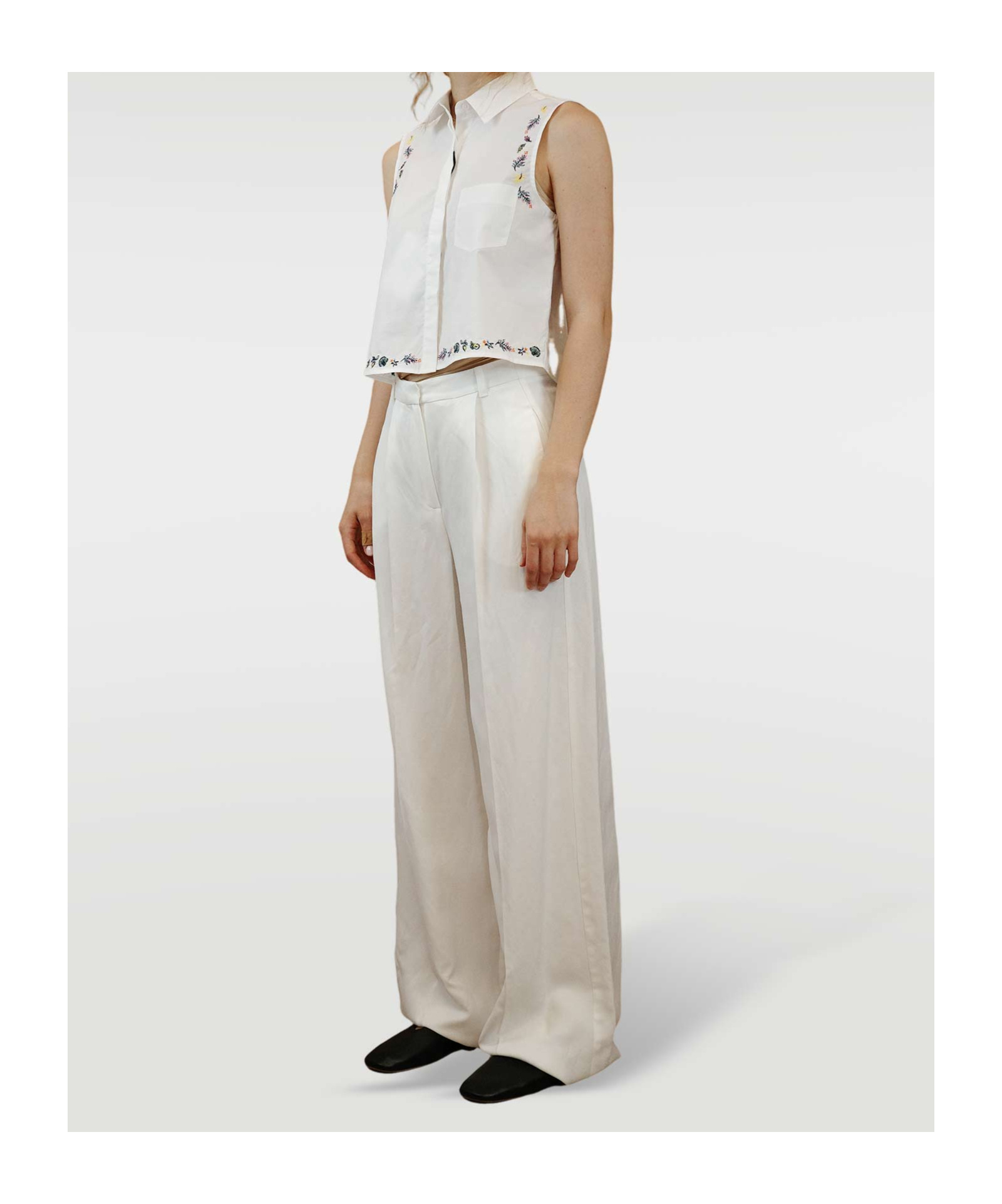 Iblues Wide-leg Casual Pants In Gray