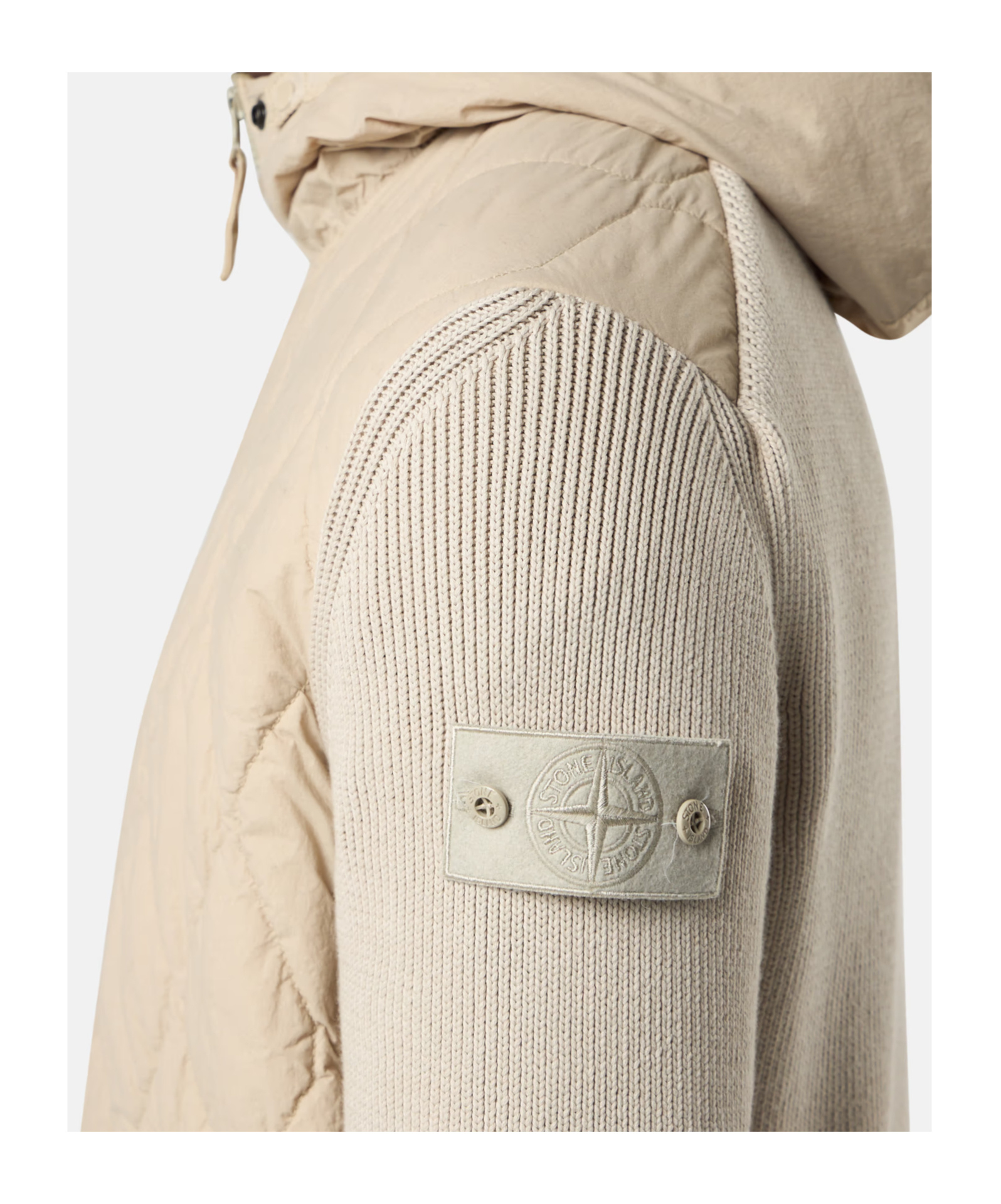 Stone Island Hooded Jacket With Padding And Anti-drop In Beige