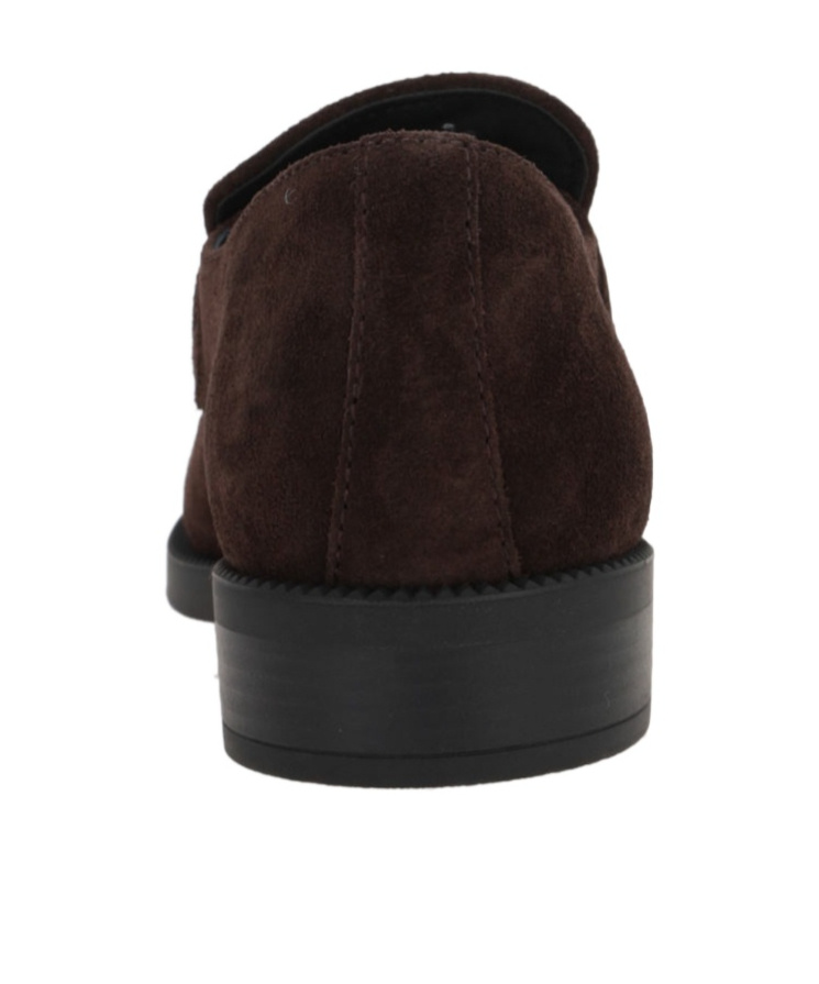 Prada Enamel Triangle-logo Suede Loafers In Brown