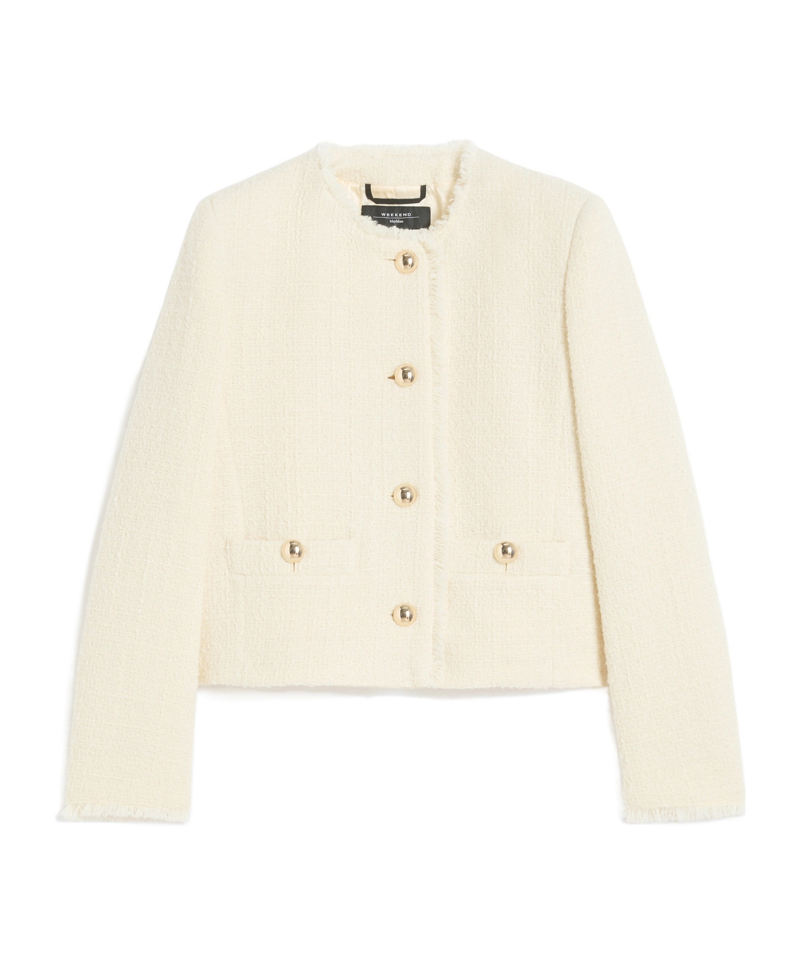 Weekend Max Mara Front-pocket Buttoned Cardigan In White