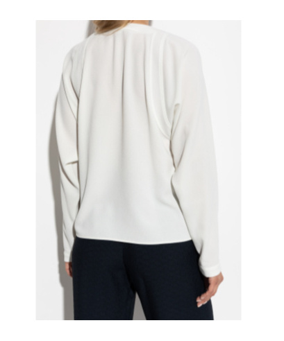 Emporio Armani Button-detail Raglan-sleeves Blouse In White