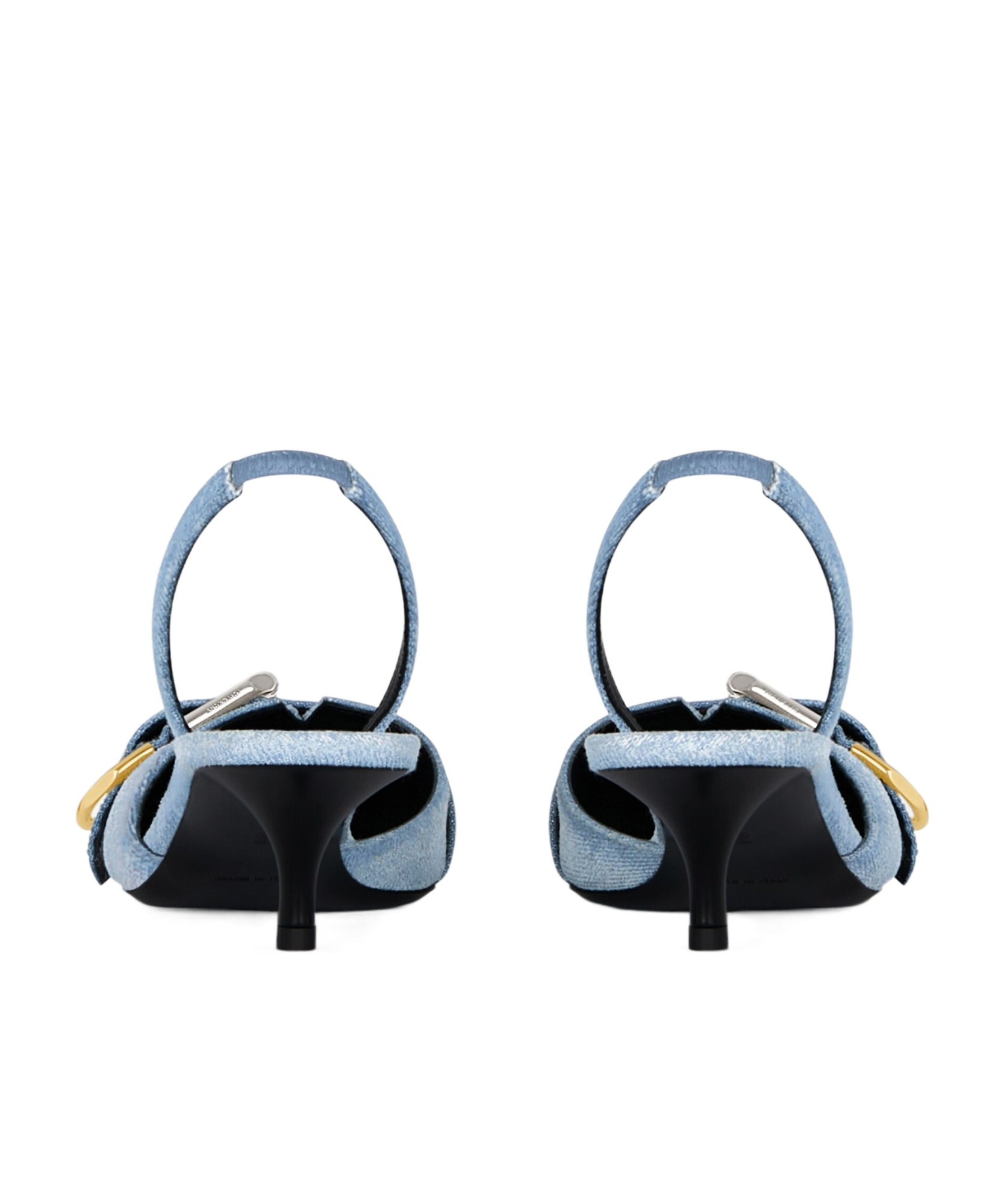 Givenchy Voyou Denim Buckle Slingback Pumps In Blue