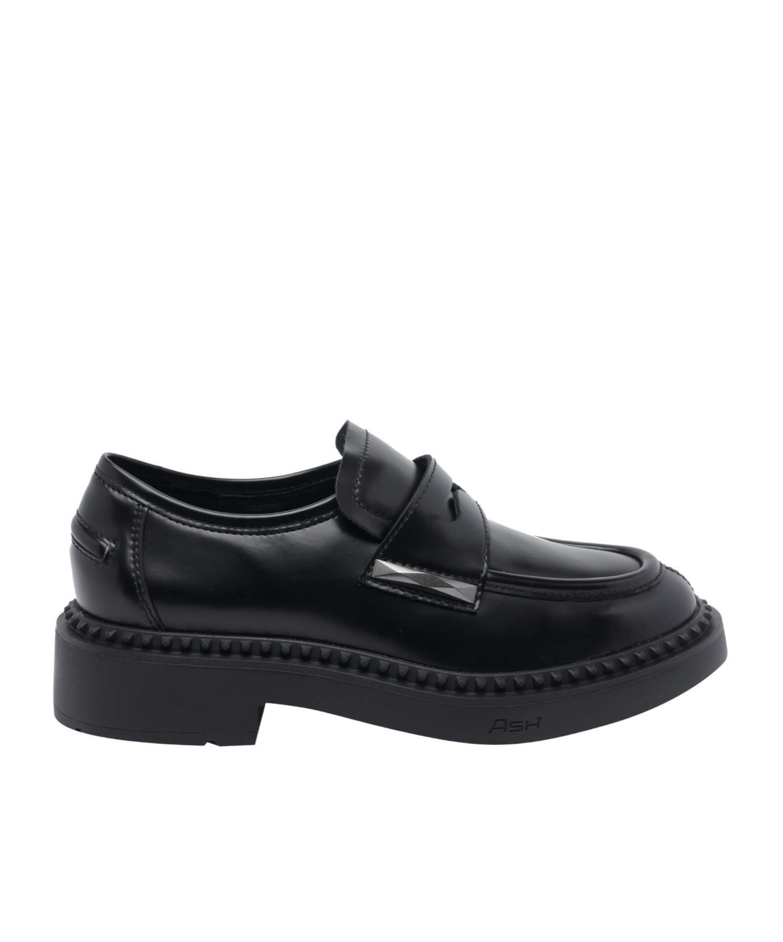 Ash Round-toe Loafers In Black