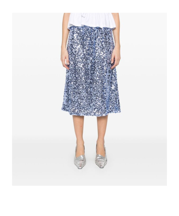 Shop Baum Und Pferdgarten Sequinned Midi Skirt In Blue