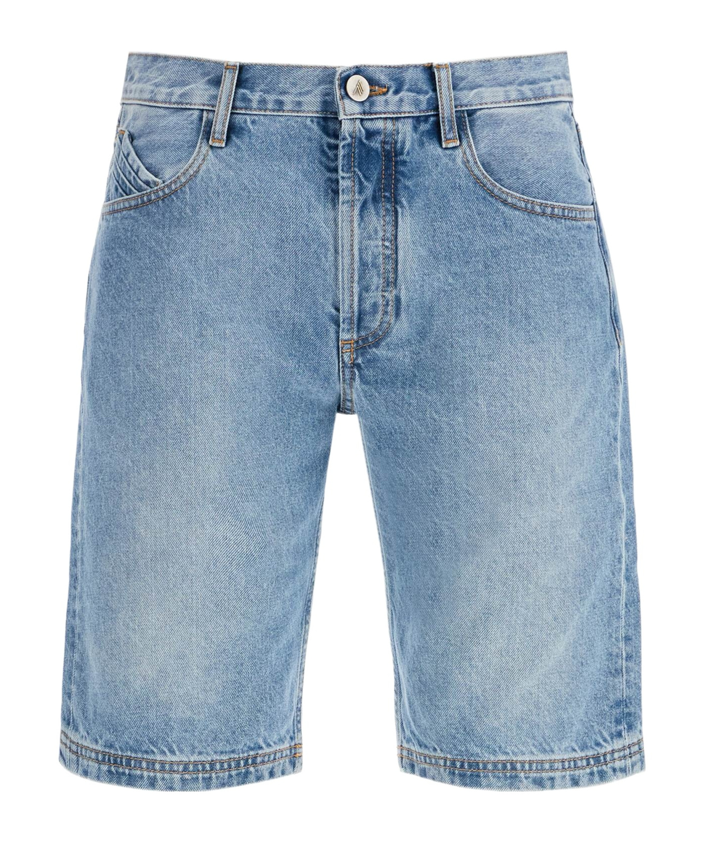 Shop Attico The  Denim Short Pants In Blue
