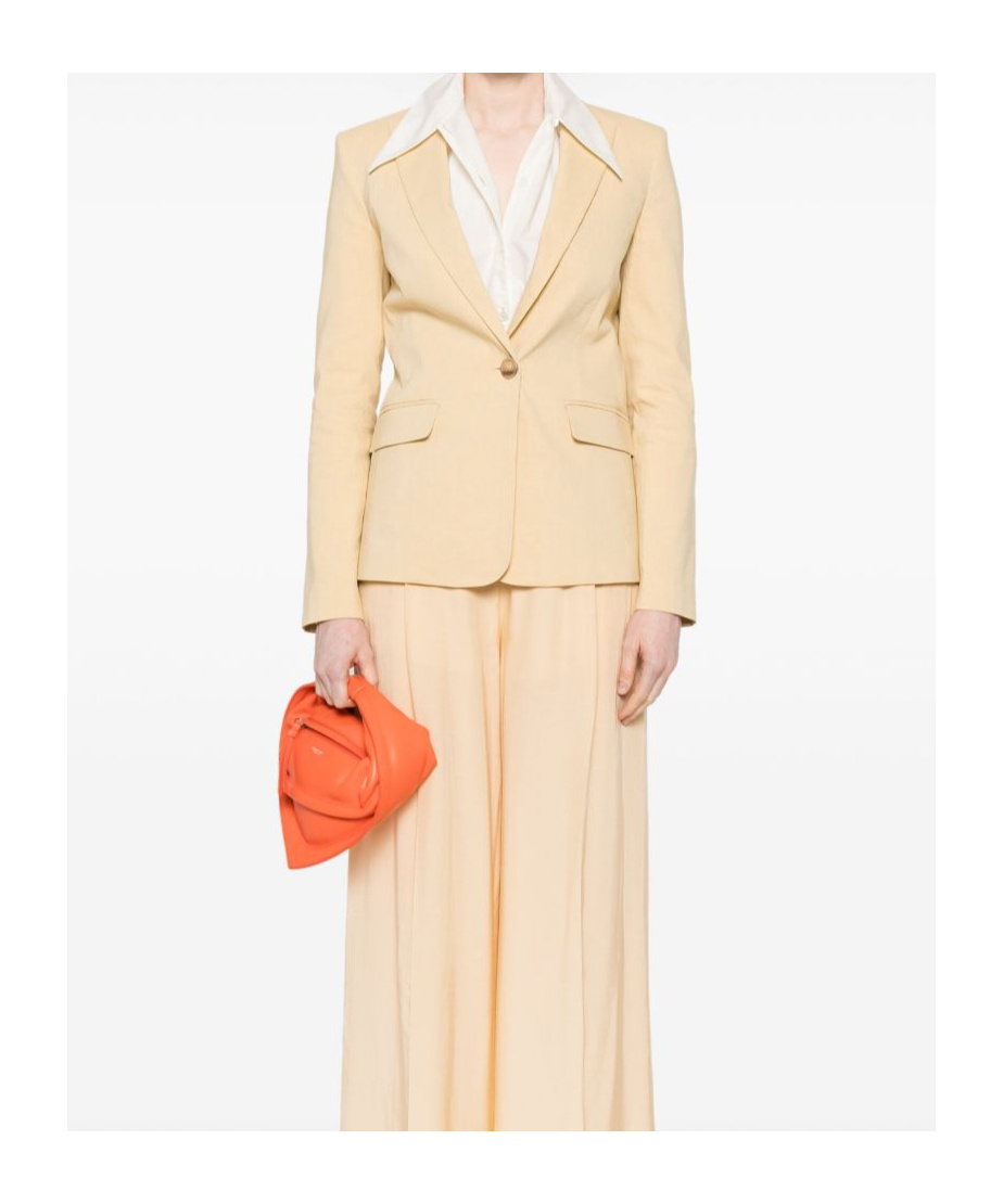 Pinko Yellow Tailored Jacket With Notched Lapels In Giallo Canna