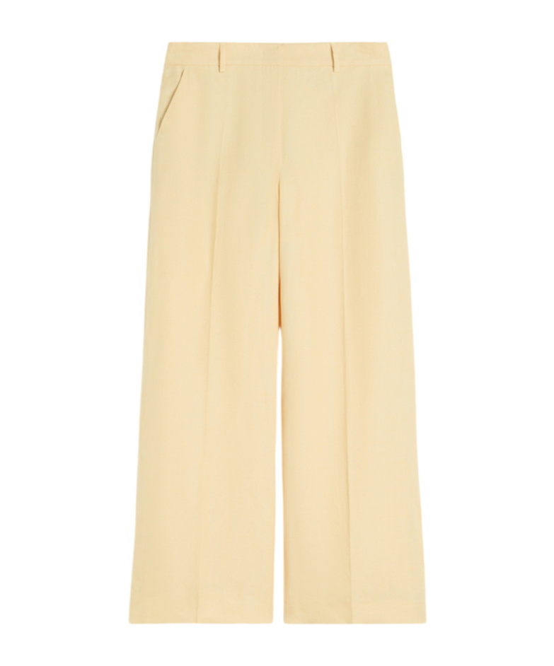 Weekend Max Mara Linen Canvas Trousers In Yellow