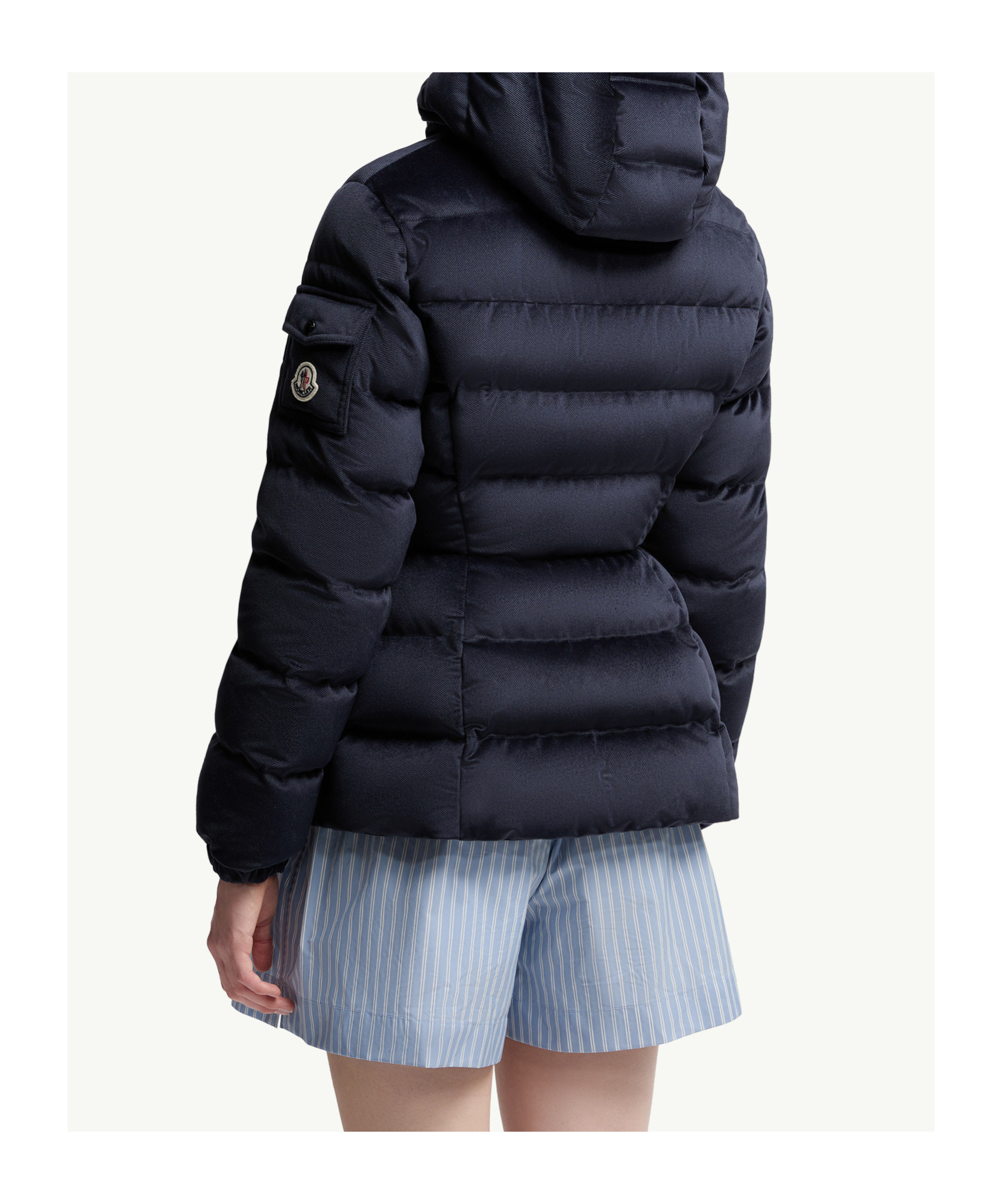 Moncler Hooded Puffer Jacket In Blue