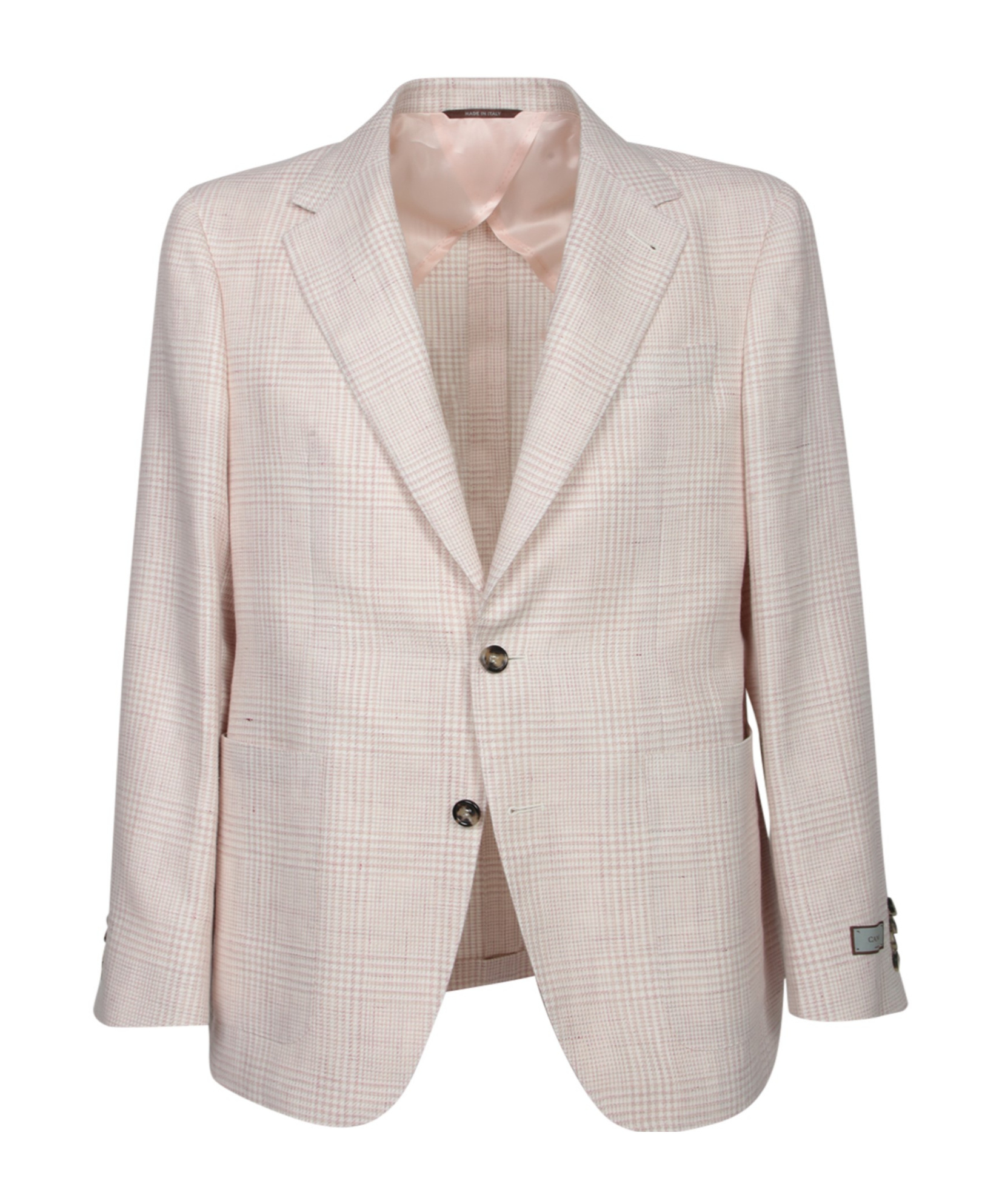 Canali White/pink Wool And Linen Jacket In Neutral