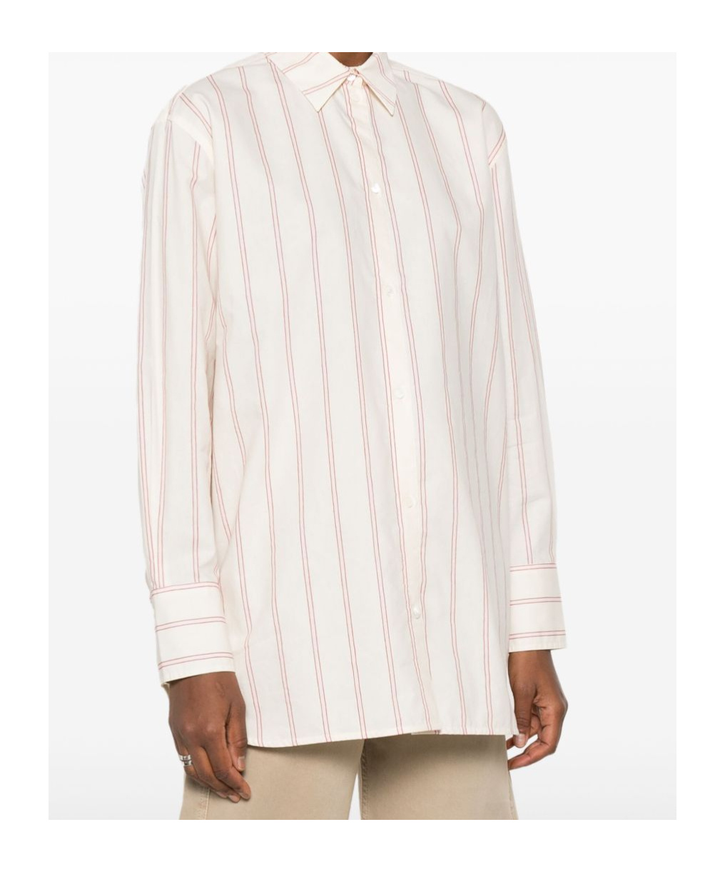 Totême Toteme Striped Cotton Shirt In White