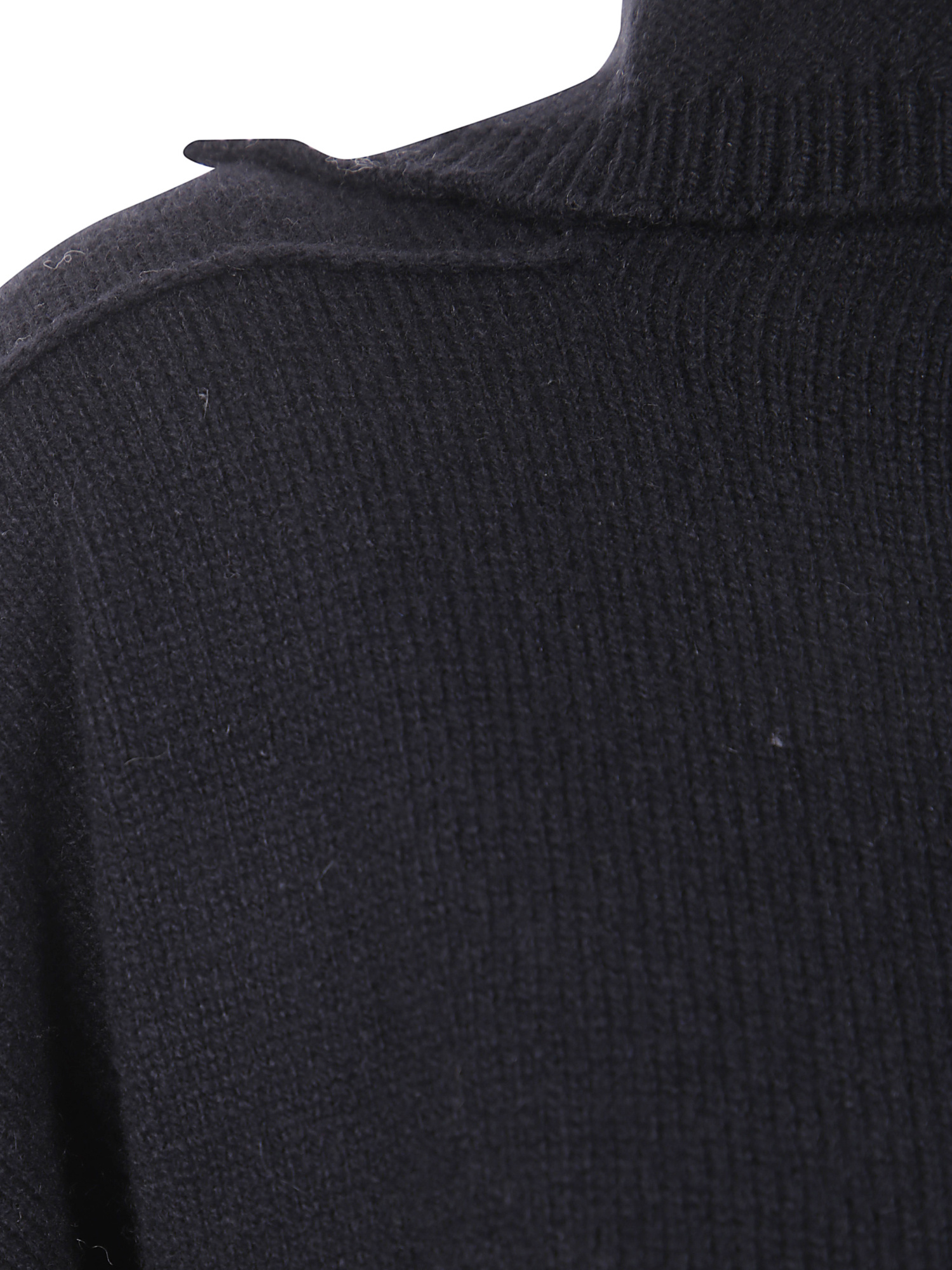 Rick Owens Collared Cashmere Sweater In Black