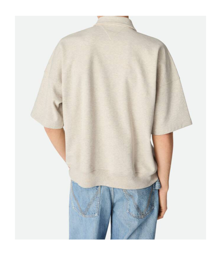 Bottega Veneta Double Cotton Melange Polo With Zip Closure