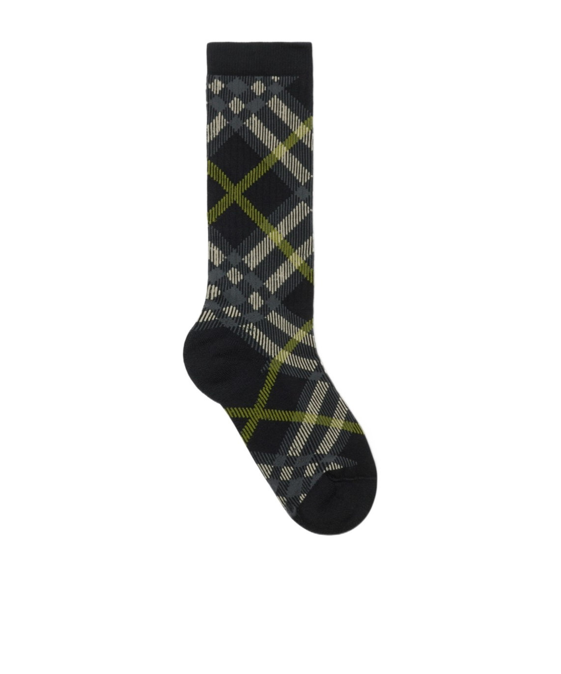 Burberry Check Crew Socks In Black