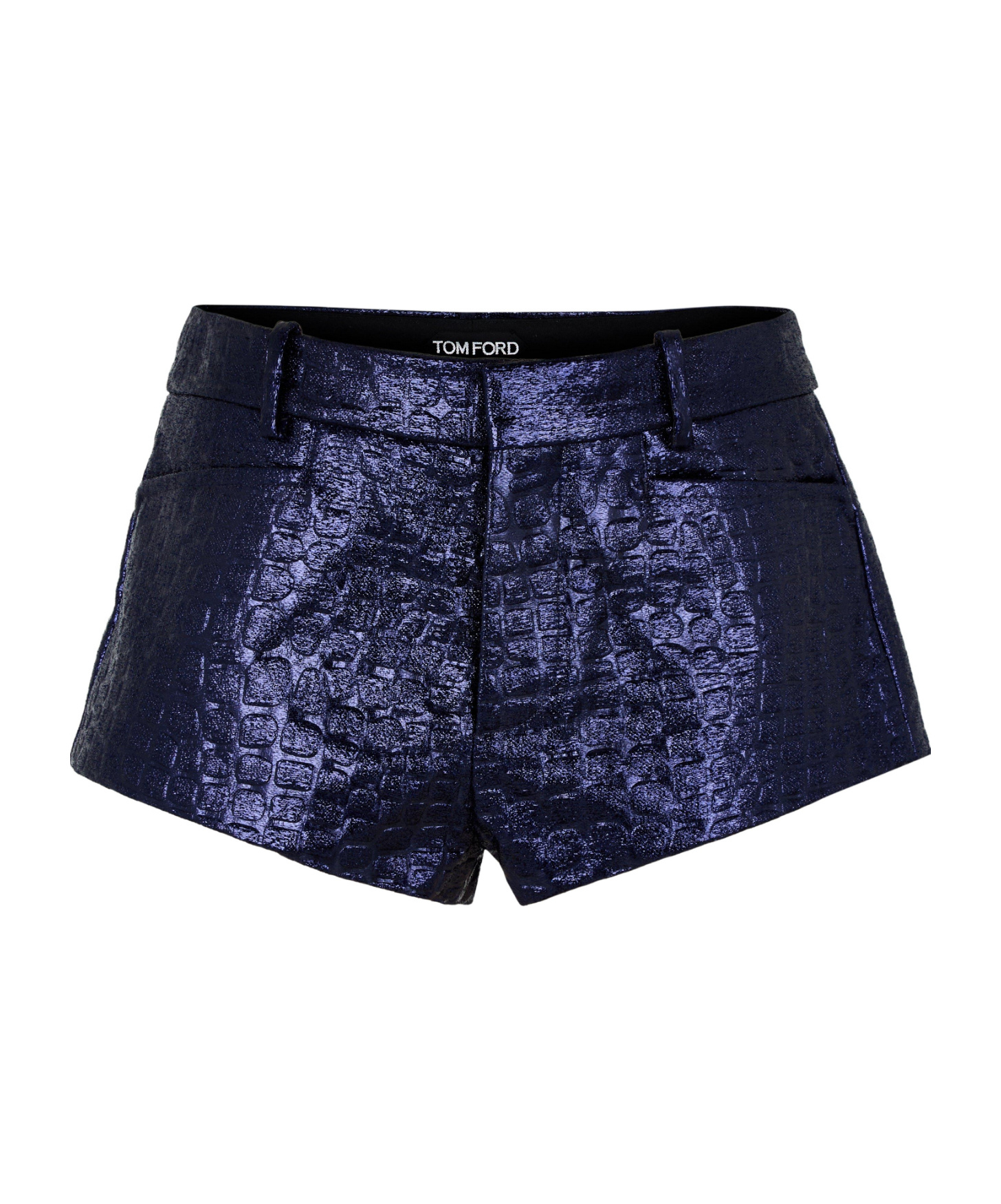 Tom Ford Crocodileembossed Lowrise Shorts In Black