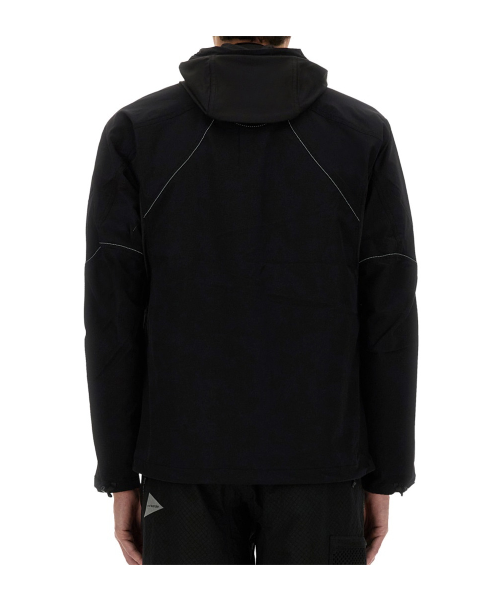 And Wander Logo Printed Hooded Jacket In Multi