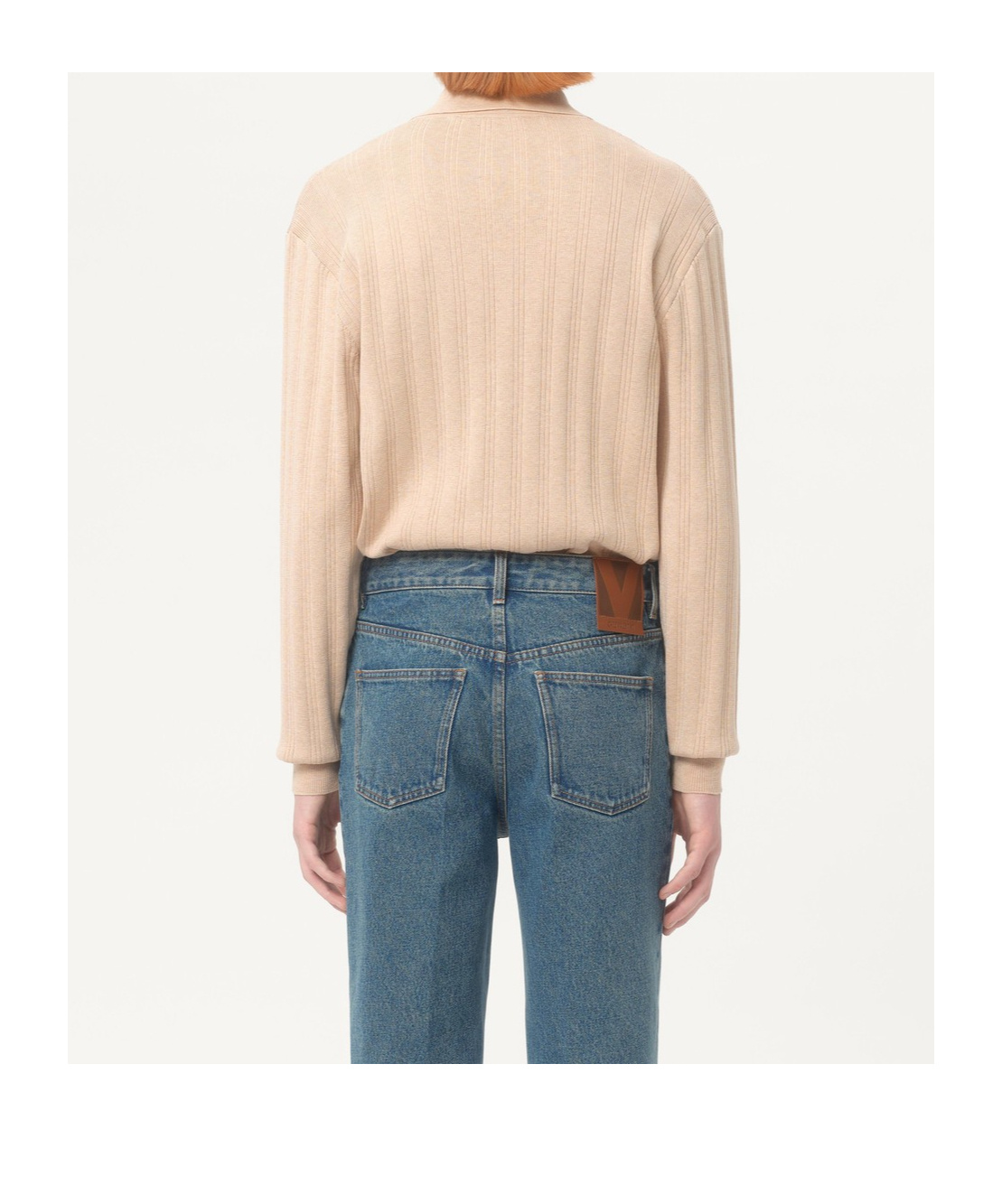 Valentino Garavani Fine-knit Polo Jumper In Nude