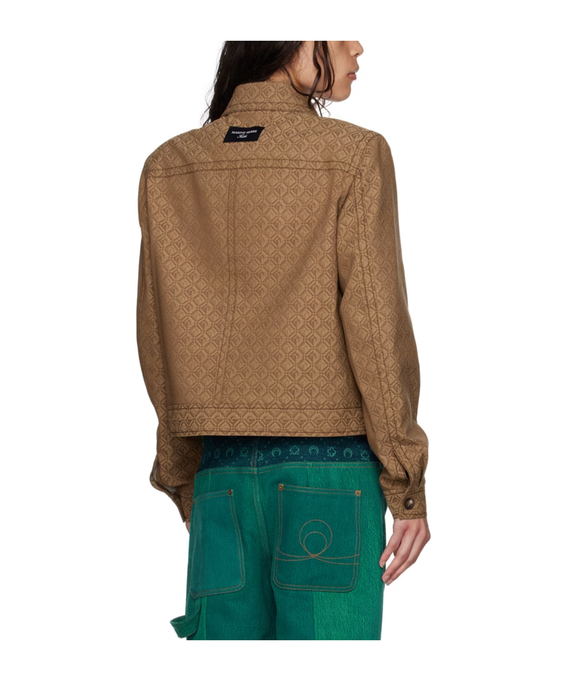 Marine Serre All-over Graphic Printed Jacket In Brown